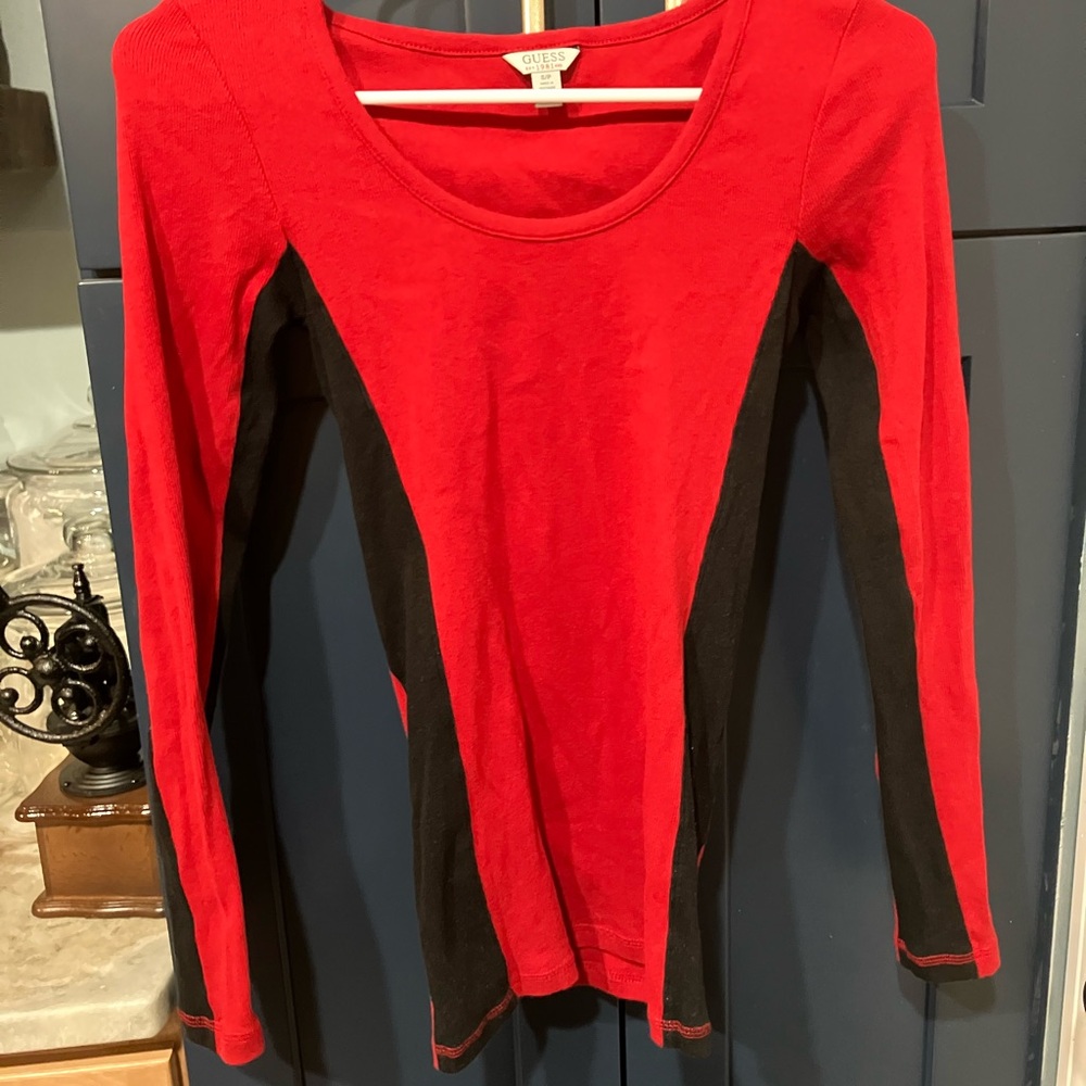 Red and Black Women's Top